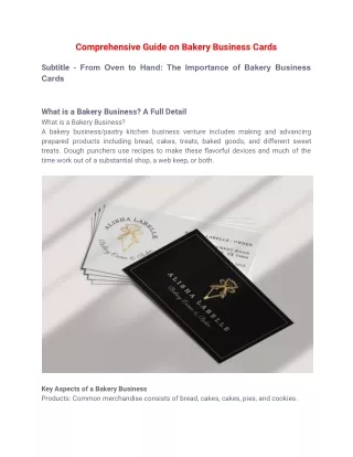 Comprehensive Guide on Bakery Business Cards (1)