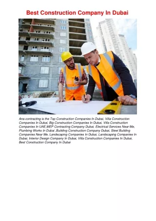best construction company in dubai