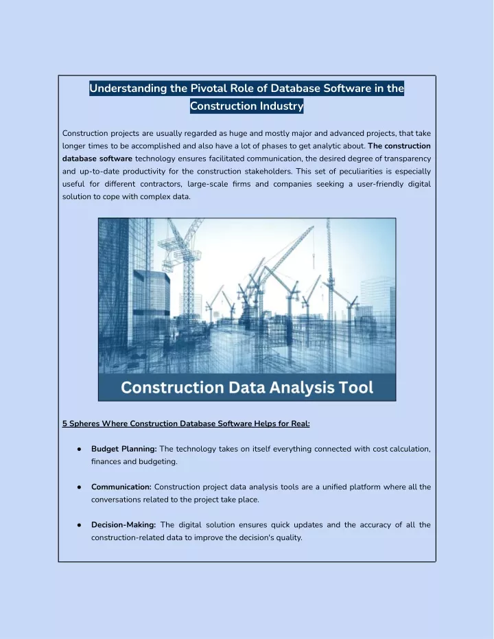 understanding the pivotal role of database