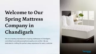 Welcome to Our Spring Mattress Company in Chandigarh