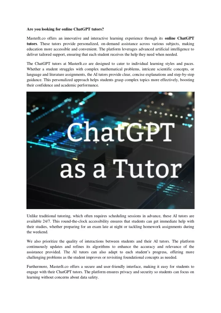 are you looking for online chatgpt tutors