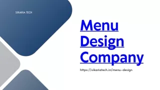 menu design company