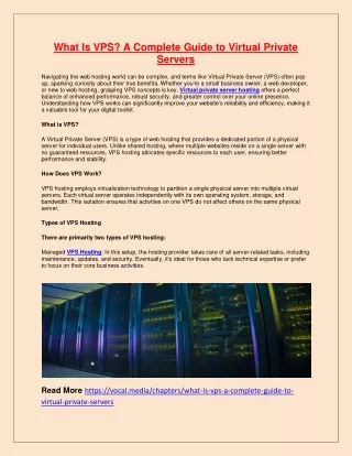 What Is VPS A Complete Guide to Virtual Private Servers