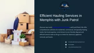 Efficient Hauling Services in Memphis with Junk Patrol