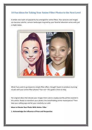 10 Fun Ideas for Taking Your Anime Filter Photos to the Next Level