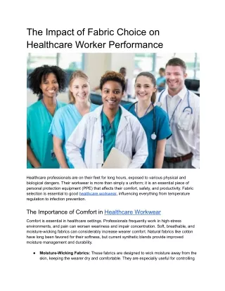 the impact of fabric choice on healthcare worker
