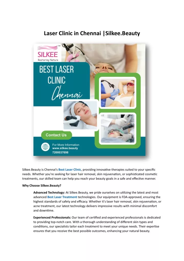 laser clinic in chennai silkee beauty