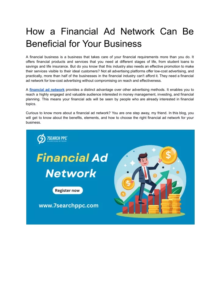 how a financial ad network can be beneficial