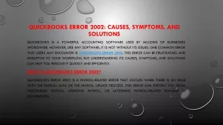 quickbooks error 2002 causes symptoms and solutions