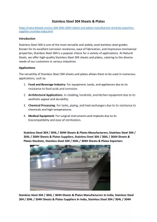 Stainless Steel 304 Sheets