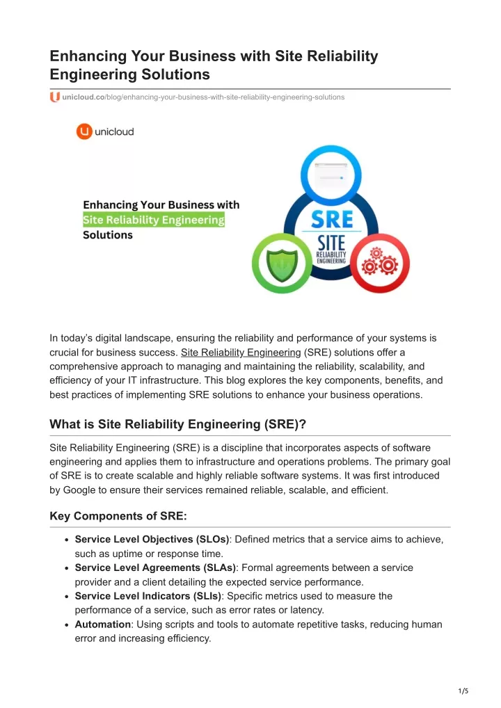 enhancing your business with site reliability