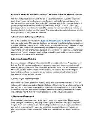 essential skills for business analysts enroll