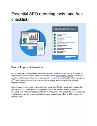 Essential SEO reporting tools (and free checklist)