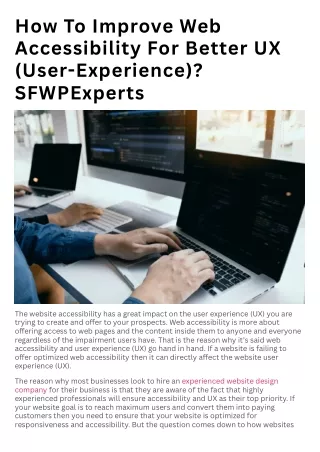 how to improve web accessibility for better