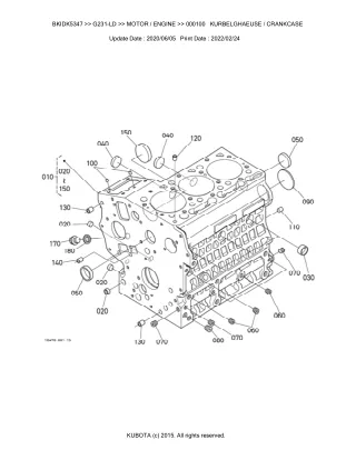 Kubota G231-LD Garden Tractor Parts Catalogue Manual (Publishing ID BKIDK5347)