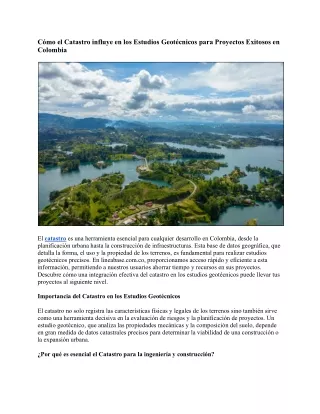 Cómo el Catastro influye en los Estudios Geotécnicos para Proyectos Exitosos en