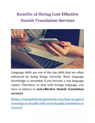 Benefits of Hiring cost-effective Danish Translation Services