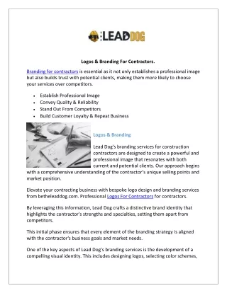 SEO For Contractors | Betheleaddog.com