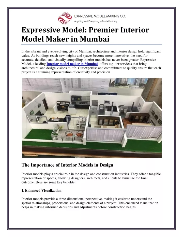 expressive model premier interior model maker