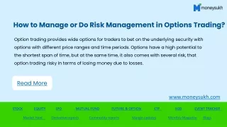 How to Manage or Do Risk Management in Options Trading