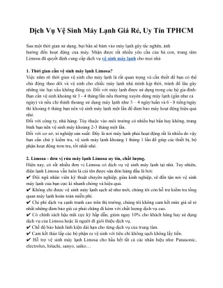 Vệ sinh máy lạnh Limosa