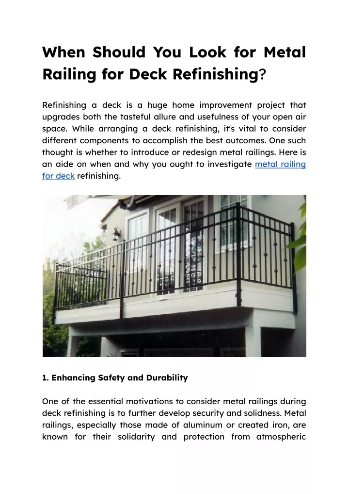 when should you look for metal railing for deck