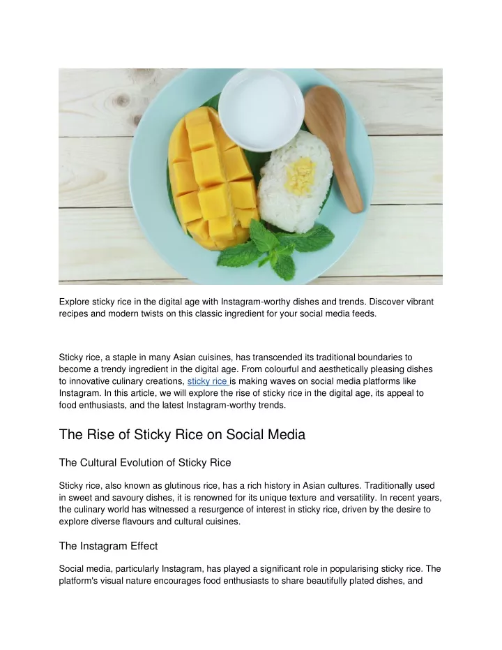 explore sticky rice in the digital age with