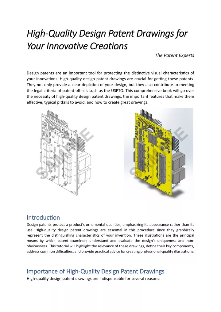 high high quality design patent drawings