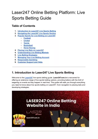 Laser247 Online Betting Platform_ Live Sports Betting Guide