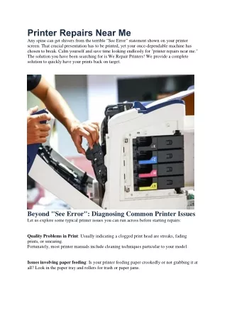 Printer Repairs Near Me