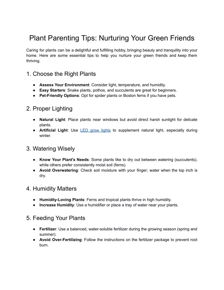 plant parenting tips nurturing your green friends