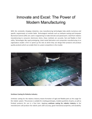 Innovate and Excel_ The Power of Modern Manufacturing
