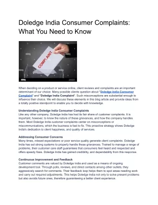 Doledge India Consumer Complaints_ What You Need to Know