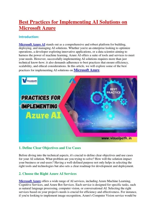 best practices for implementing ai solutions