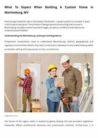 What To Expect When Building A Custom Home In Martinsburg, WV