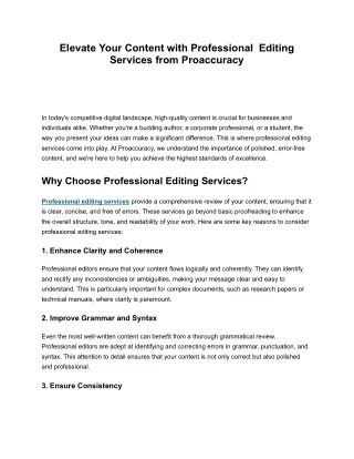 Elevate Your Content with Professional  Editing   Services from Proaccuracy