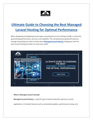 Ultimate Guide to Choosing the Best Managed Laravel Hosting for Optimal Performance