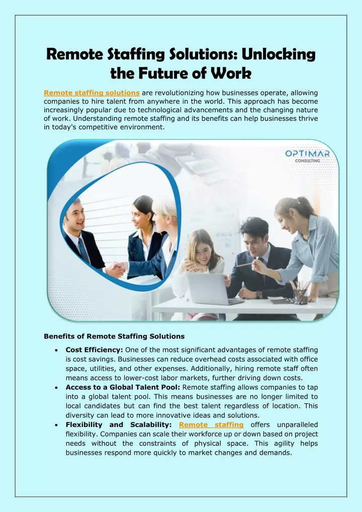 remote staffing solutions unlocking the future