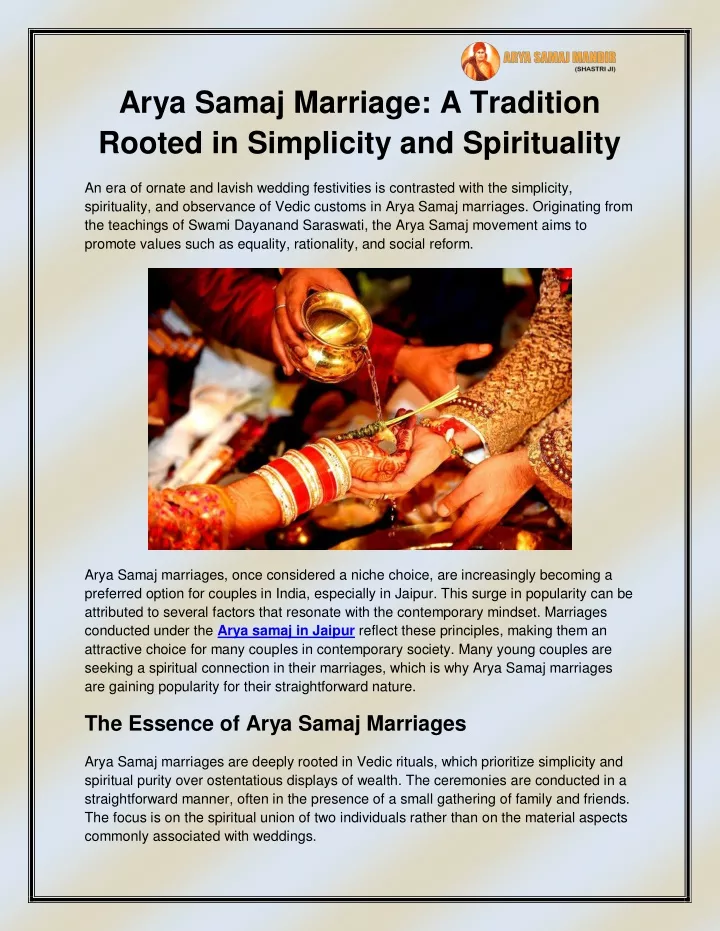 arya samaj marriage a tradition rooted