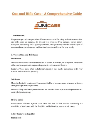 gun and rifle case a comprehensive guide