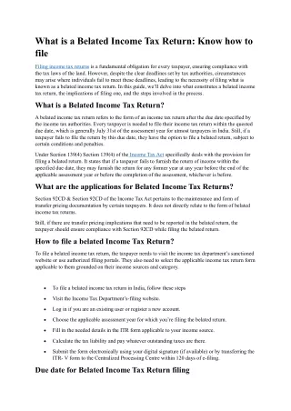 what is a belated income tax return know