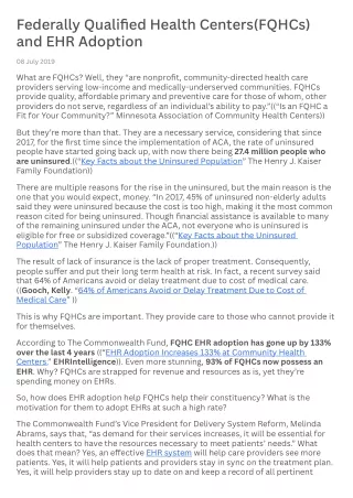 Federally Qualified Health Centers(FQHCs) and EHR Adoption (1)