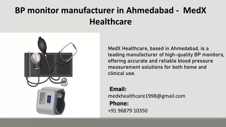 bp monitor manufacturer in ahmedabad medx