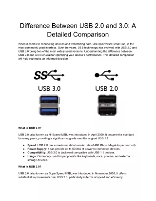 difference between usb 2 0 and 3 0 a detailed