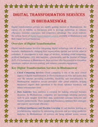 Digital transformation services in Bhubaneswar