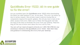 QuickBooks Error 15222 Troubleshooting and Fixing Update Issues