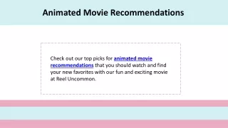 animated movie recommendations