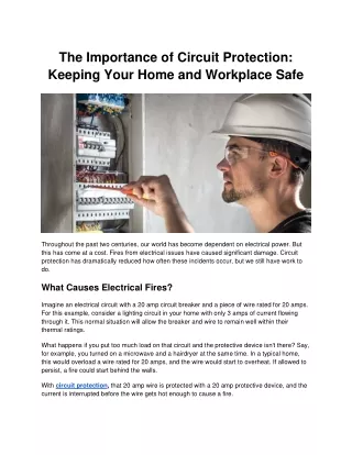 The Importance of Circuit Protection_ Keeping Your Home and Workplace Safe