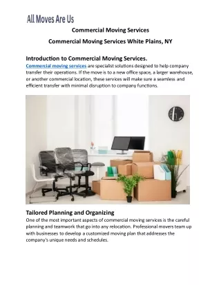 Best & Affordable Commercial Moving Services In White Plains, NY