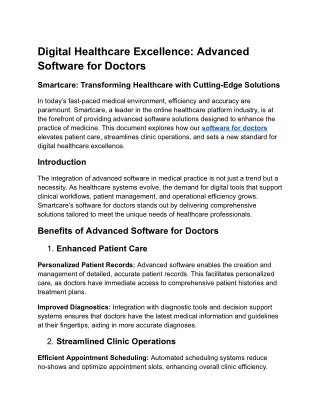 digital healthcare excellence advanced software